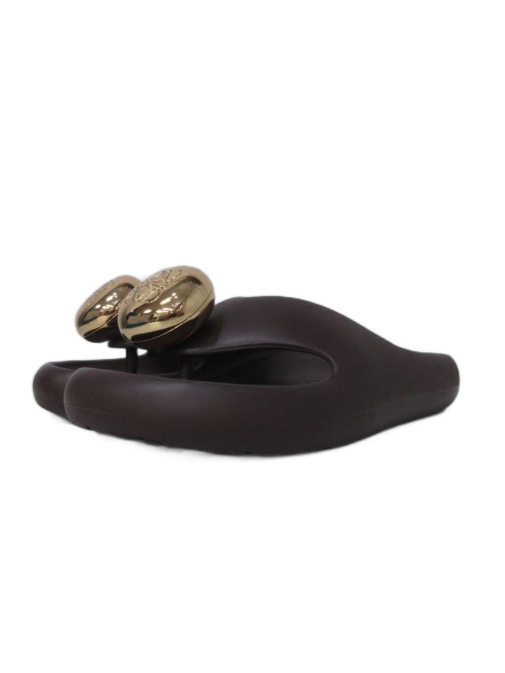 Loewe Pebble Thong Sandals Shoes Thick Sole Design Brown